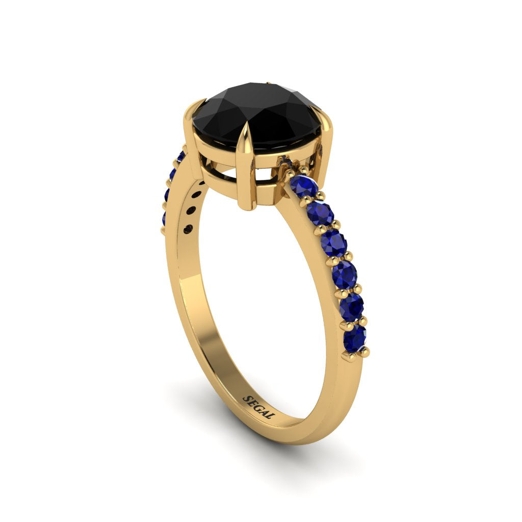 Traditional Black Diamond Engagement Ring - Elaine No. 67