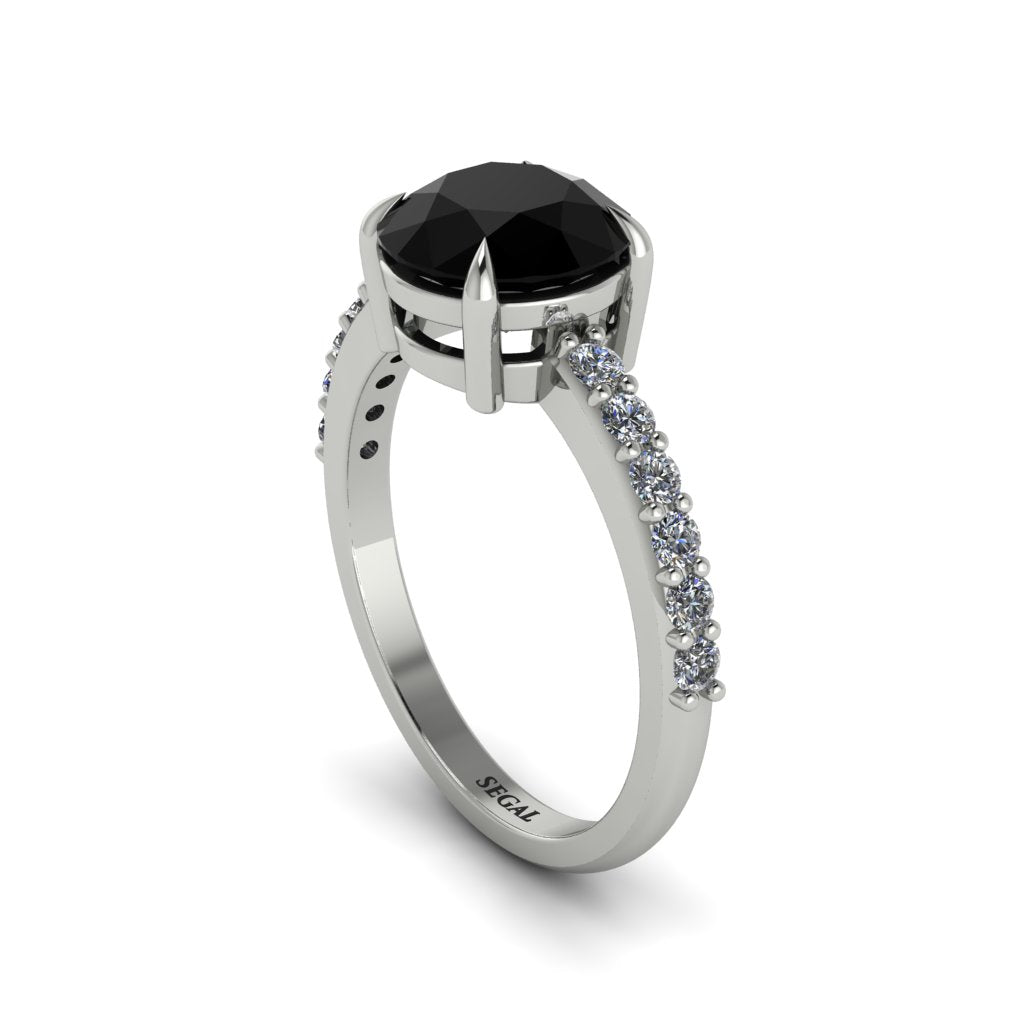 Traditional Black Diamond Engagement Ring - Elaine No. 9