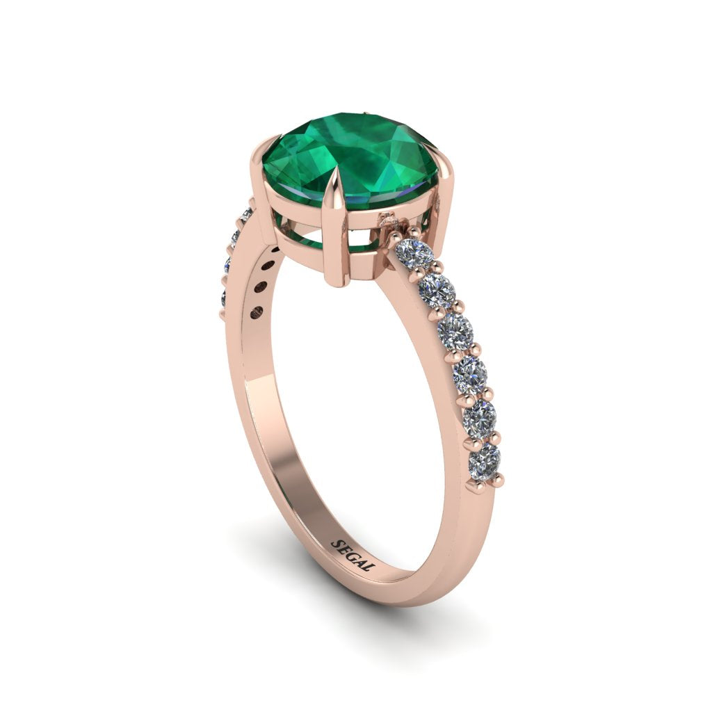 Traditional Emerald Engagement Ring - Elaine No. 5