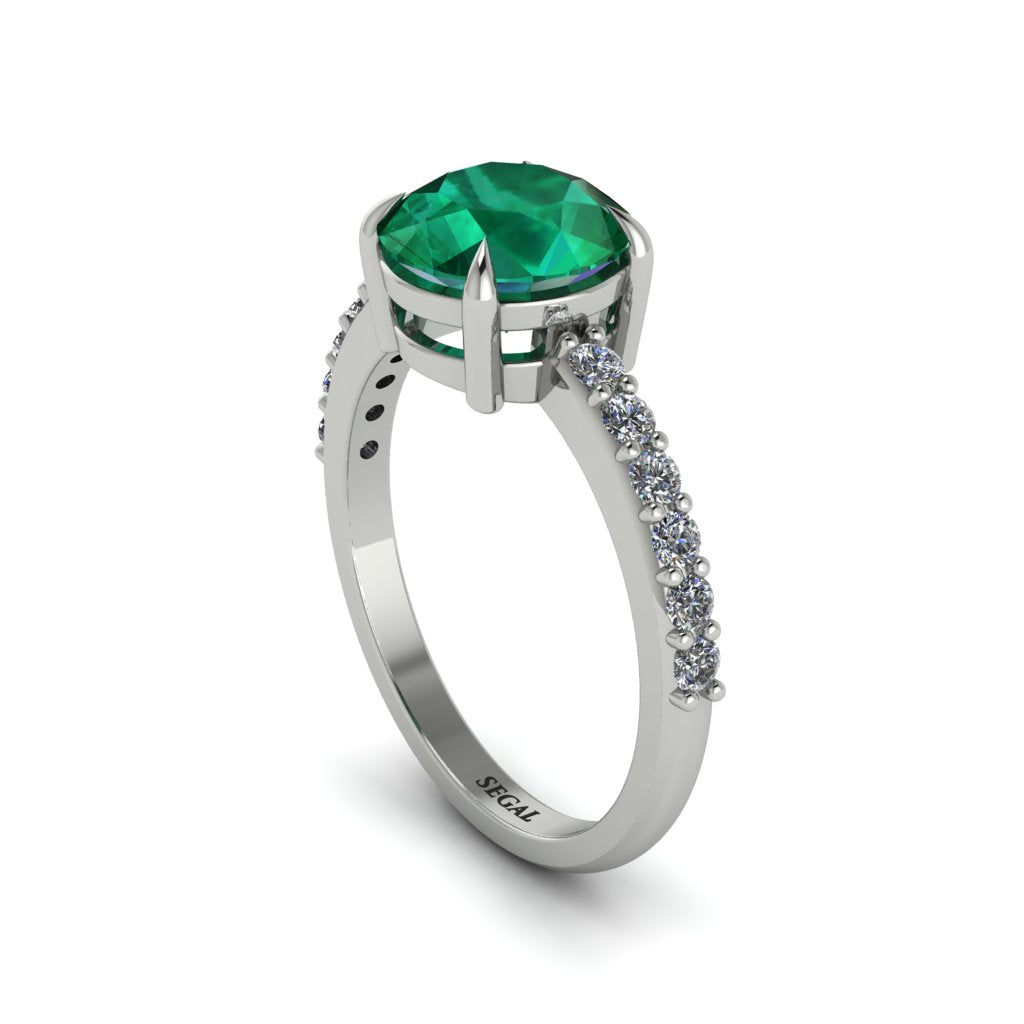 Traditional Emerald Engagement Ring - Elaine No. 6