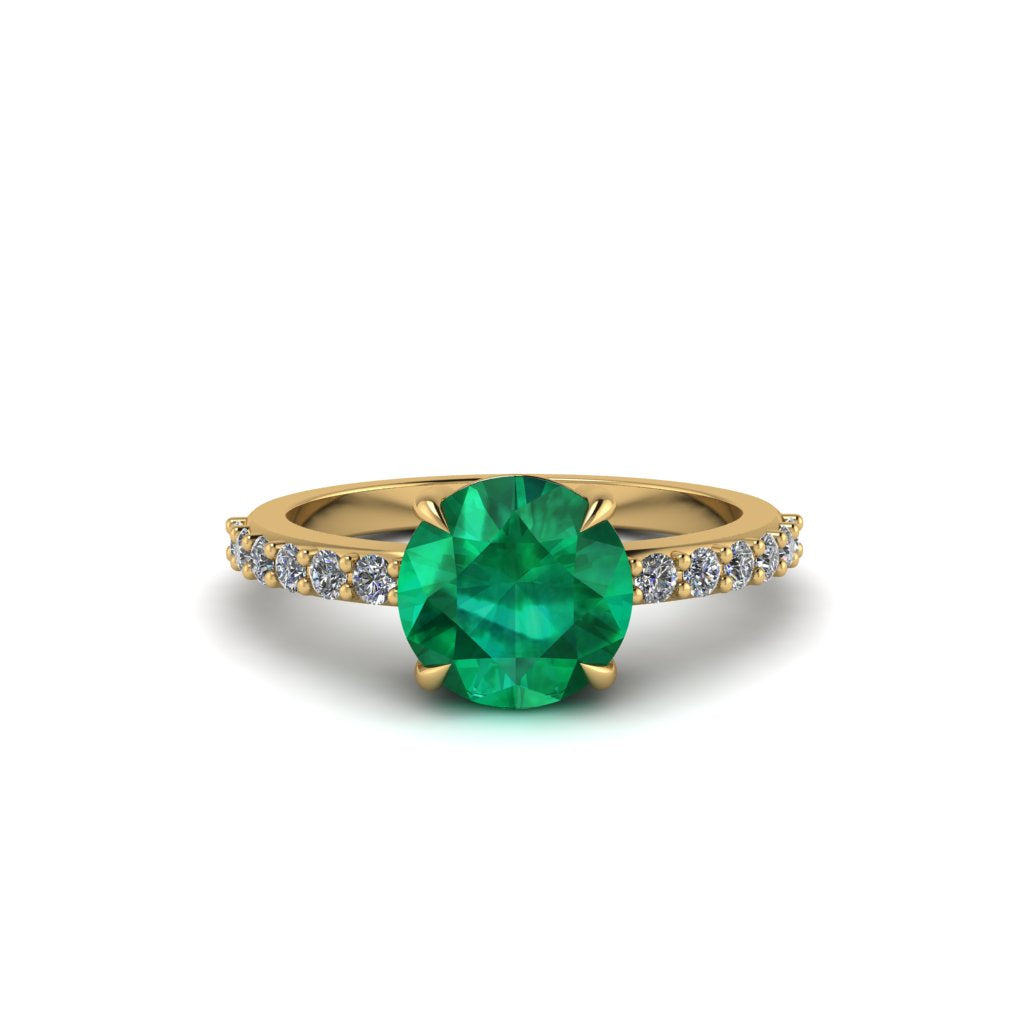 Traditional Emerald Engagement Ring - Elaine No. 4
