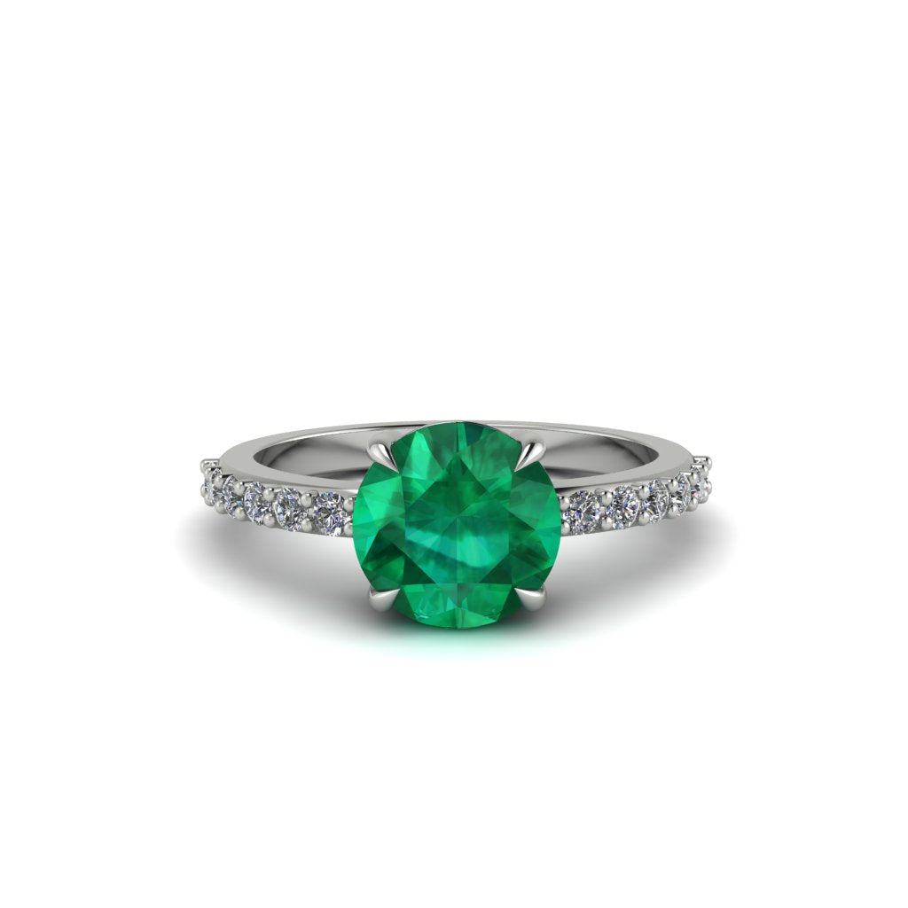 Traditional Emerald Engagement Ring - Elaine No. 6
