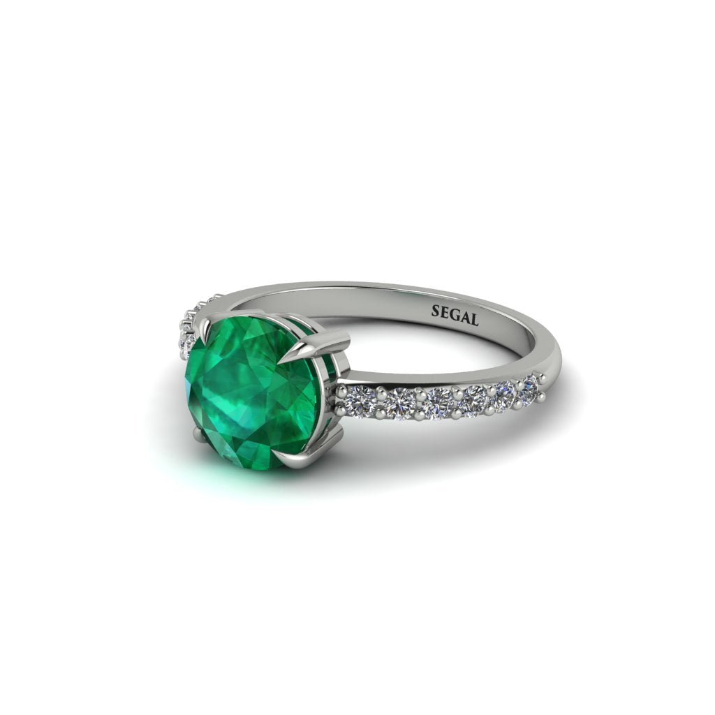 Traditional Emerald Engagement Ring - Elaine No. 6