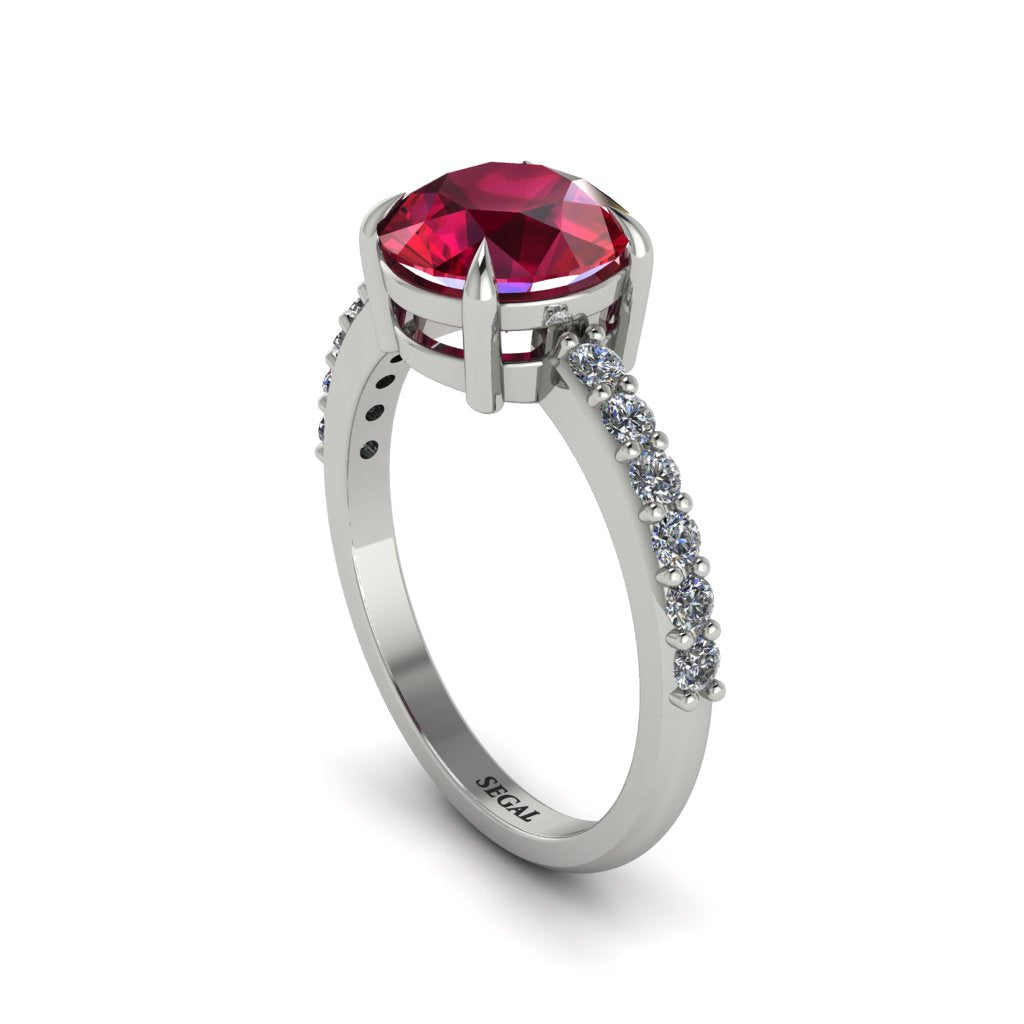 Traditional Ruby Engagement Ring - Elaine No. 12