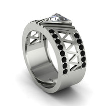 Triangle Cut Diamond Men's Architectural Ring - Levi No. 33 image 1