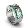 Triangle Cut Diamond Men's Architectural Ring - Levi No. 18