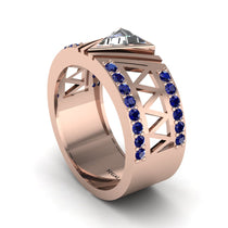 Triangle Cut Diamond Men's Architectural Ring - Levi No. 62 image 1
