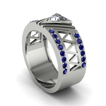Triangle Cut Diamond Men's Architectural Ring - Levi No. 63 image 1