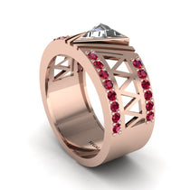Triangle Cut Diamond Men's Architectural Ring - Levi No. 47 image 1