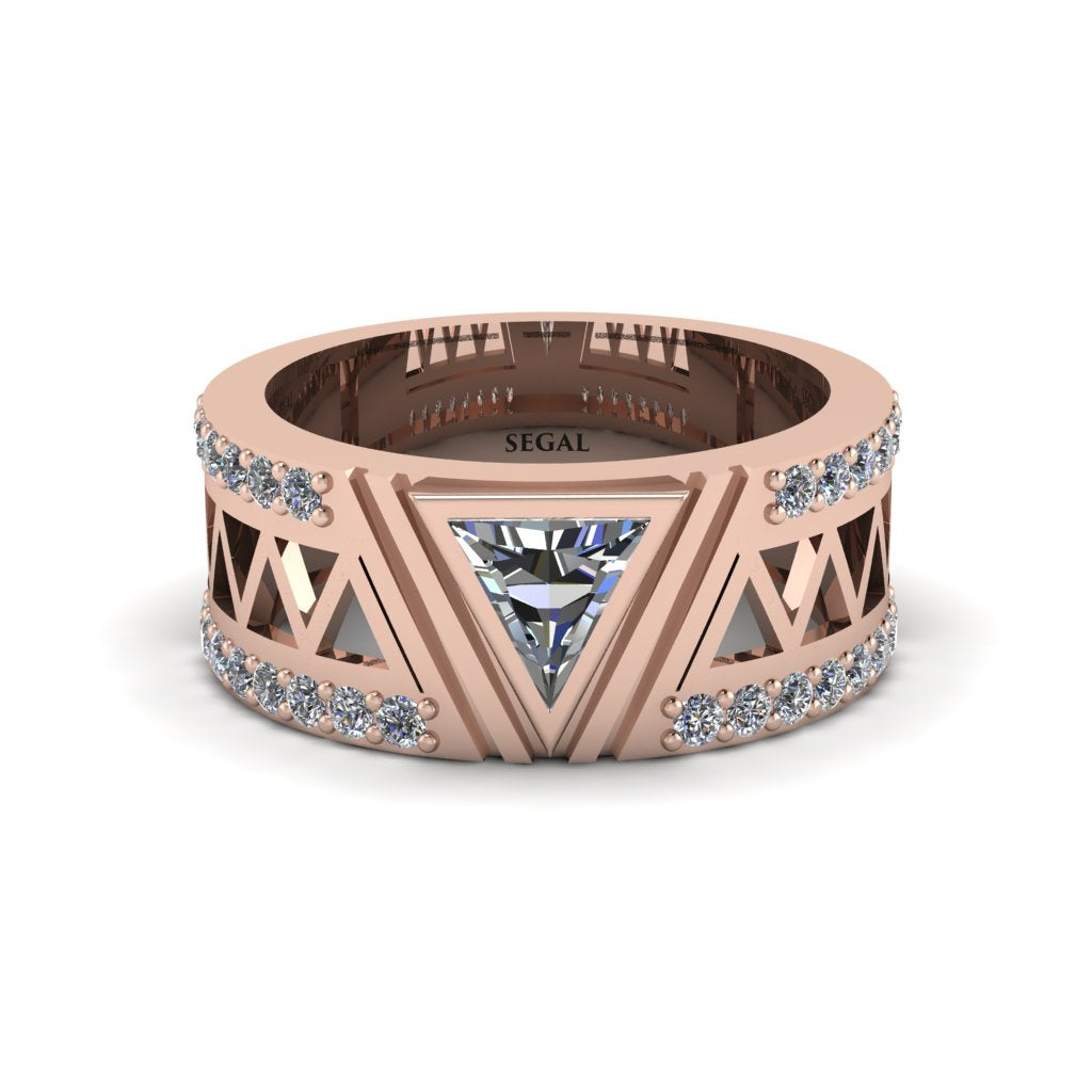 Triangle Cut Diamond Men's Architectural Ring - Levi No. 2