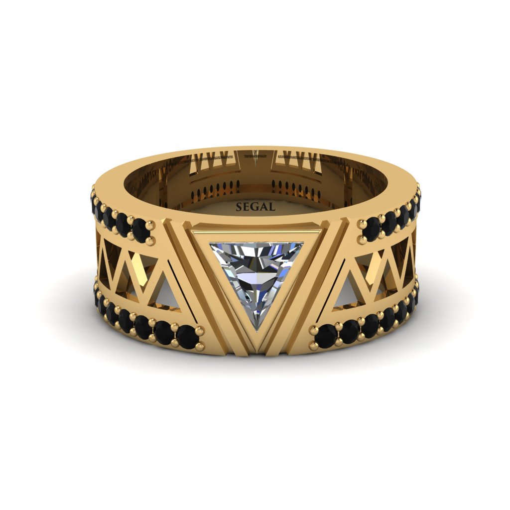 Triangle Cut Diamond Men's Architectural Ring - Levi No. 31