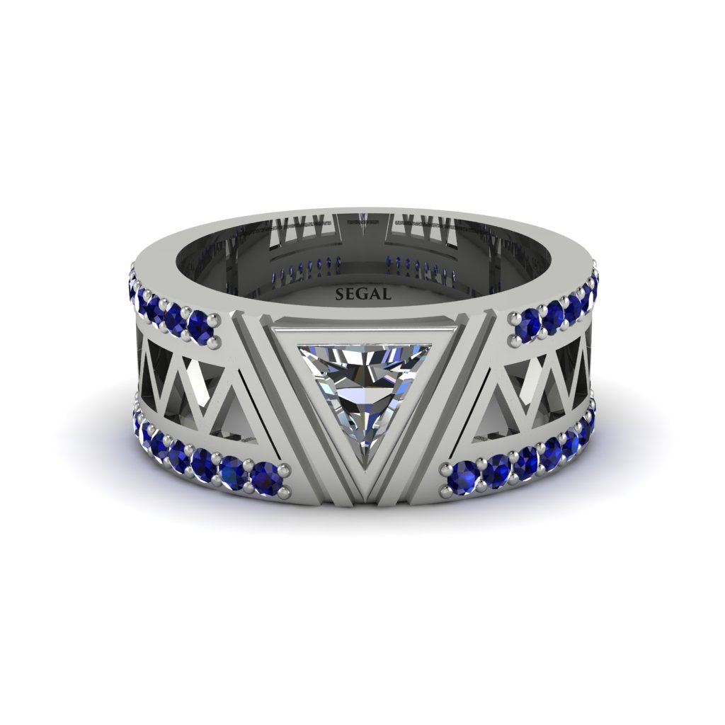 Triangle Cut Diamond Men's Architectural Ring - Levi No. 63