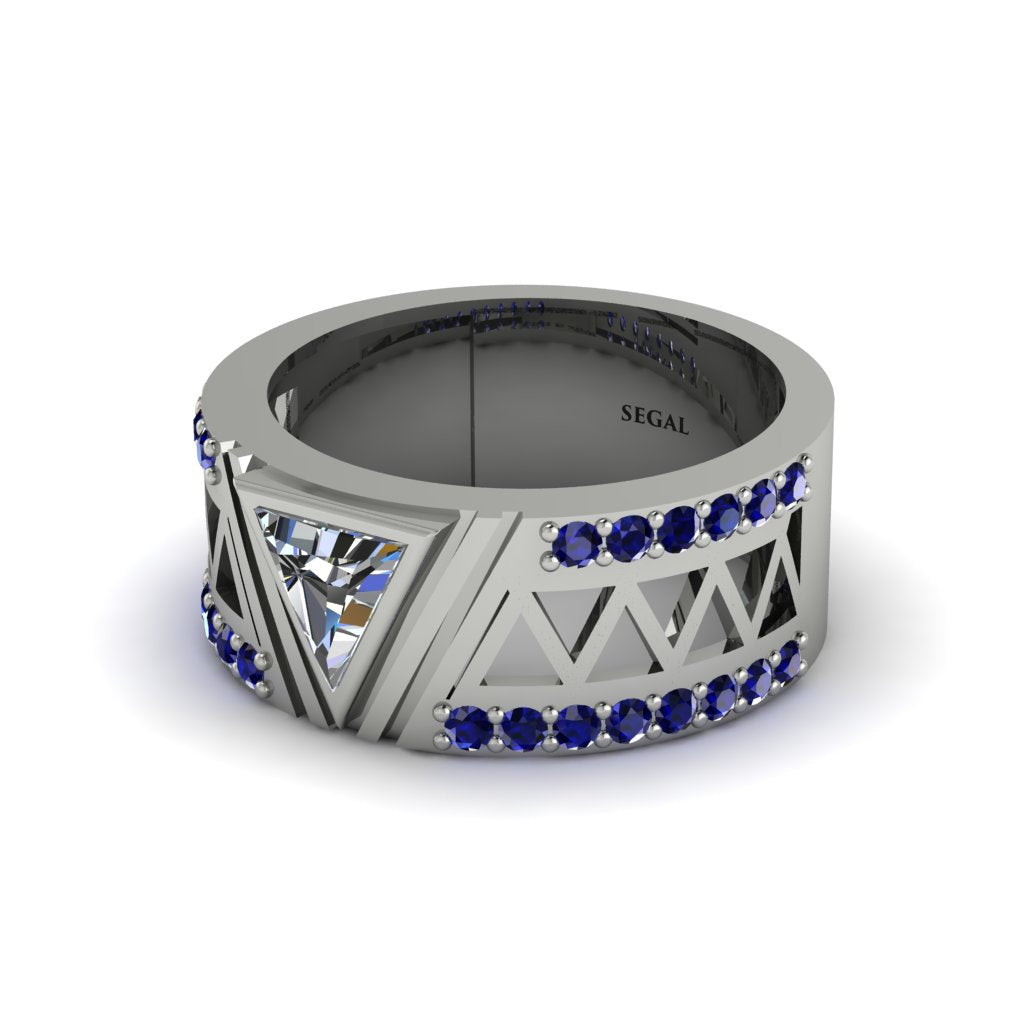 Triangle Cut Diamond Men's Architectural Ring - Levi No. 63
