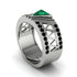 Triangle Cut Emerald Men's Architectural Ring - Levi No. 36