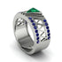 Triangle Cut Emerald Men's Architectural Ring - Levi No. 66 image 1