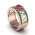 Triangle Cut Ruby Men's Architectural Ring - Levi No. 26