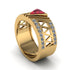 Triangle Cut Ruby Men's Architectural Ring - Levi No. 10