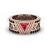 Triangle Cut Ruby Men's Architectural Ring - Levi No. 41