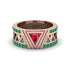 Triangle Cut Ruby Men's Architectural Ring - Levi No. 26 image 2