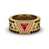 Triangle Cut Ruby Men's Architectural Ring - Levi No. 40