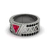 Triangle Cut Ruby Men's Architectural Ring - Levi No. 42 image 3