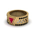 Triangle Cut Ruby Men's Architectural Ring - Levi No. 40 image 3