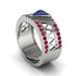 Triangle Cut Sapphire Men's Architectural Ring - Levi No. 60