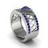 Triangle Cut Sapphire Men's Architectural Ring - Levi No. 75 image 1