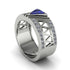 Triangle Cut Sapphire Men's Architectural Ring - Levi No. 15 image 1