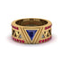 Triangle Cut Sapphire Men's Architectural Ring - Levi No. 58