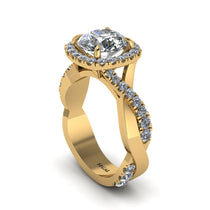 Diamond Twist Shank Halo Engagement Ring - Cheyenne No. 1 image 1