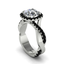 Diamond Twist Shank Halo Engagement Ring - Cheyenne No. 33 image 1