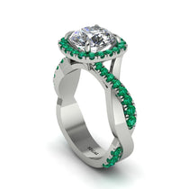 Diamond Twist Shank Halo Engagement Ring - Cheyenne No. 18 image 1