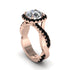 Diamond Twist Shank Halo Engagement Ring - Cheyenne No. 32