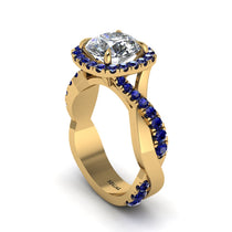 Diamond Twist Shank Halo Engagement Ring - Cheyenne No. 61 image 1
