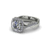 Emerald Twist Shank Halo Engagement Ring - Cheyenne No. 4