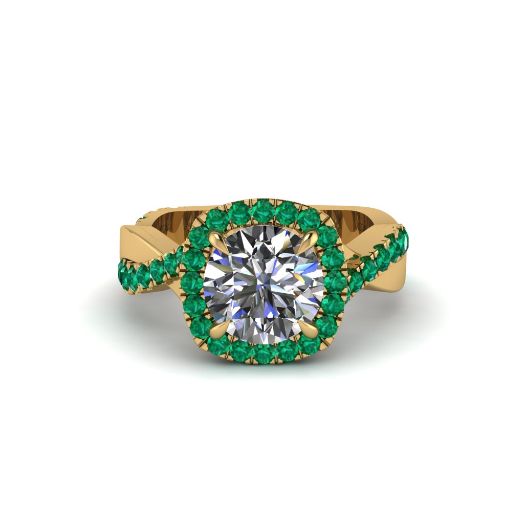 Diamond Twist Shank Halo Engagement Ring - Cheyenne No. 16