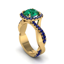 Emerald Twist Shank Halo Engagement Ring - Cheyenne No. 64 image 1