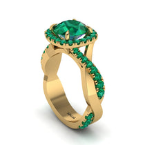 Emerald Twist Shank Halo Engagement Ring - Cheyenne No. 19 image 1