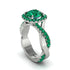 Emerald Twist Shank Halo Engagement Ring - Cheyenne No. 21