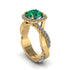 Emerald Twist Shank Halo Engagement Ring - Cheyenne No. 4 image 2