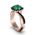Emerald Twist Shank Halo Engagement Ring - Cheyenne No. 35