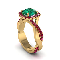 Emerald Twist Shank Halo Engagement Ring - Cheyenne No. 49 image 1