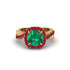 Emerald Twist Shank Halo Engagement Ring - Cheyenne No. 49