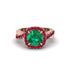 Emerald Twist Shank Halo Engagement Ring - Cheyenne No. 50
