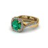 Emerald Twist Shank Halo Engagement Ring - Cheyenne No. 4