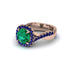 Emerald Twist Shank Halo Engagement Ring - Cheyenne No. 65