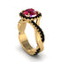 Ruby Twist Shank Halo Engagement Ring - Cheyenne No. 40