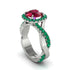 Ruby Twist Shank Halo Engagement Ring - Cheyenne No. 27 image 1
