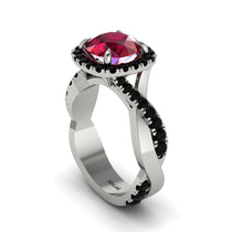 Ruby Twist Shank Halo Engagement Ring - Cheyenne No. 42 image 1